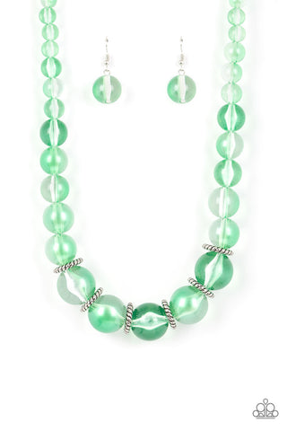 Marine Mirage - Green - Large Bead Paparazzi Short Necklace