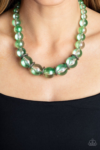 Marine Mirage - Green - Large Bead Paparazzi Short Necklace