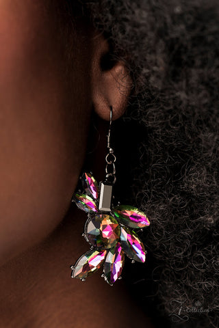 Obsessed - 2022 Zi Collection - Multi Oil Spill Gem Clusters Paparazzi Necklace