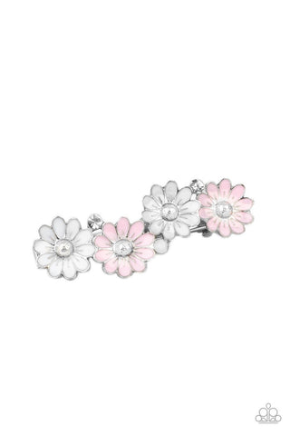 Ok, BLOOMER - Pink - Daisy Rhinestone Center Paparazzi Hair Clip