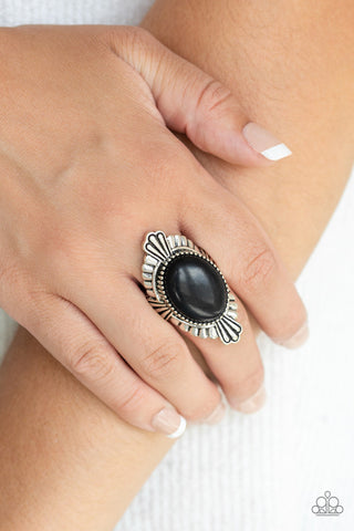 Pioneer Party Black Paparazzi Ring