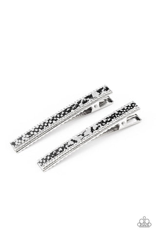 Rhinestone Jungle Silver Paparazzi Hair Clips