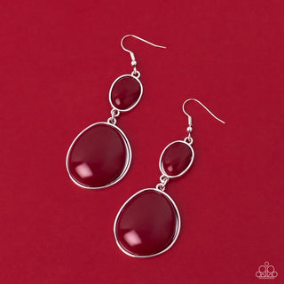 Soulful Samba - Red - Oval Wine Paparazzi Fishhook Earrings
