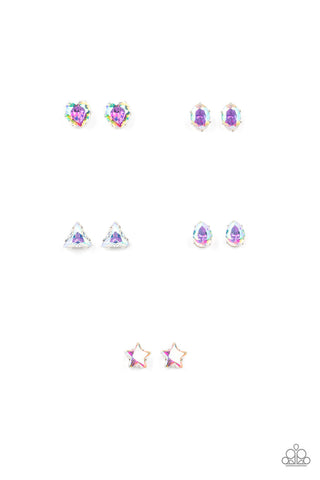 Kid's Starlet Shimmer Iridescent Shapes Earring Set