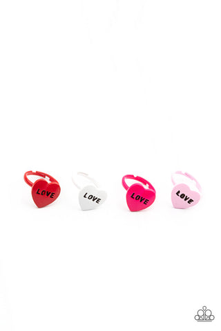 Kid's Starlet Shimmer LOVE Hearts Ring Set