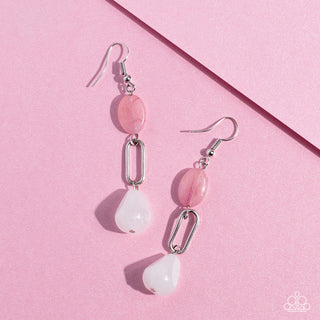 Stone Apothecary.- Multi - Pink and White Faceted Teardrop Stone Paparazzi Fishhook Earrings