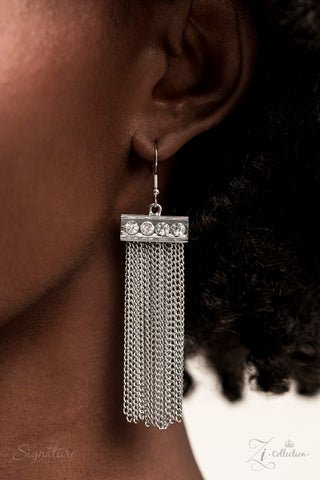 The Hope - 2022 Zi Collection - Hematite Square Gem Silver Fringe Statement Paparazzi Necklace