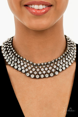 Undeniable - 2022 Zi Collection - White Rhinestone Brass Paparazzi Necklace