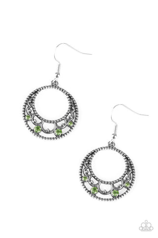 Colorfully Carefree Green Paparazzi Earrings