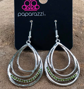 December 2018 Fashion Fix Exclusive Green Teardrop Paparazzi Earrings