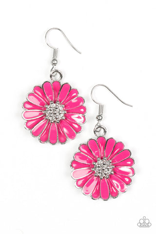 Distracted by Daisies Pink Paparazzi Earrings