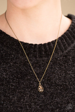 Drop and Shimmer Brass Paparazzi Necklace