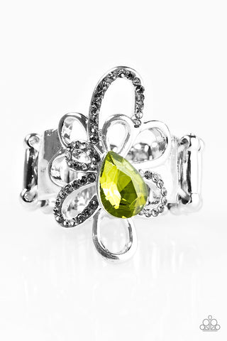 Fancy Finale Green Paparazzi Ring