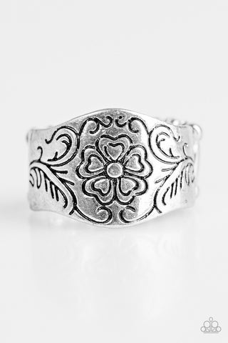 Feeling Flowery Silver Paparazzi Ring