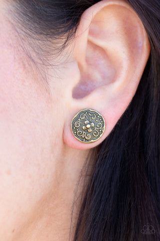 Garden Glee Brass Paparazzi Earrings