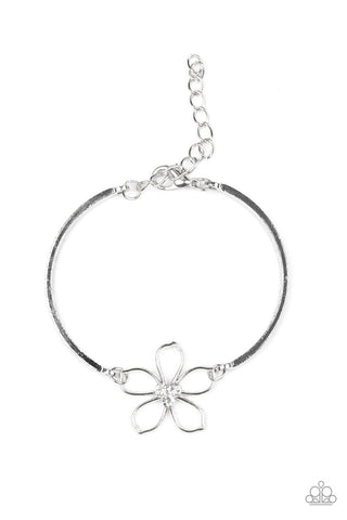 Hibiscus Hipster White Paparazzi Bracelet