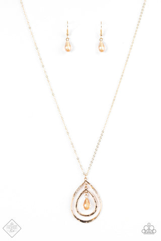 It's Raining Radiance Gold Paparazzi Necklace