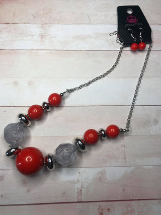 Daytime Drama Red June 2019 Fashion Fix Exclusive Paparazzi Necklace