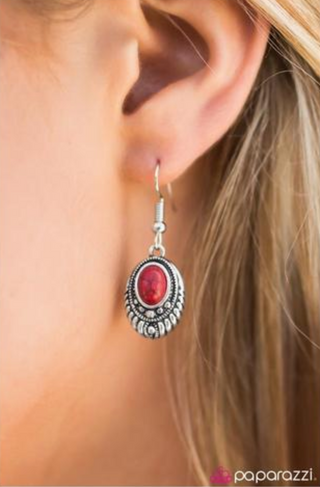 Look HUES Talking Red Paparazzi Earrings