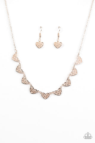 Love and Devotion Rose Gold Paparazzi Necklace