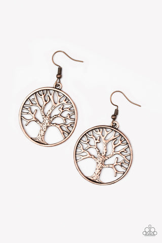 My TREEHOUSE is Your TREEHOUSE Copper Paparazzi Earrings