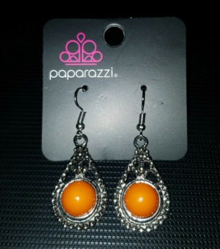 Not All HUE Wander Orange Paparazzi Earrings
