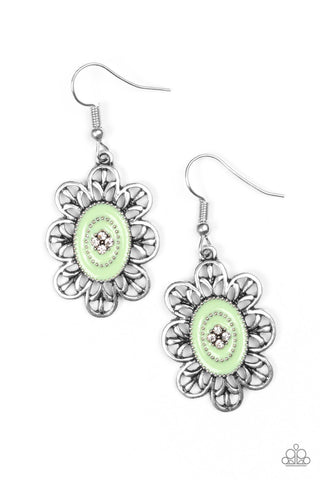 Posy Party Green Paparazzi Earrings