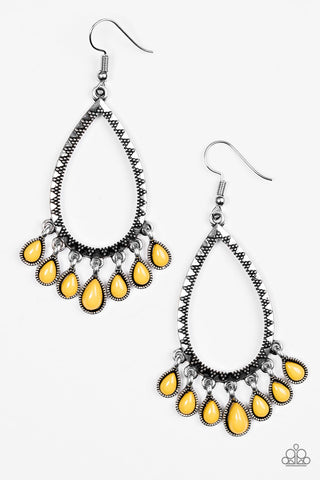 Radiant Bursts Yellow Paparazzi Earrings