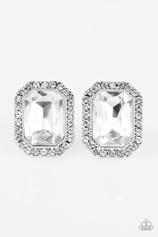 Strike a Post White Paparazzi Earrings