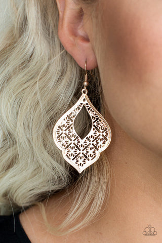 Totally Taj Mahal Rose Gold Paparazzi Earrings